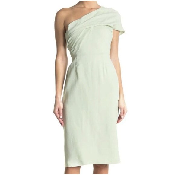 NWOT REISS RIana One Shoulder Dress Mint Green Pastel Size 8 - Picture 3 of 7